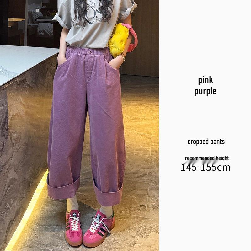 

Women s Cropped High-Waisted Cotton Balloon Pants - Petite, Elastic Waist, Spring/Summer Collection M (95-105 Jin, Cotton Upgrade)