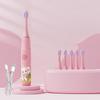 Children Sonic Electric Toothbrush for Kids Rechargeable Smart Timer 4 Modes Tooth Brush Cartoon Pattern With Replacement Heads
