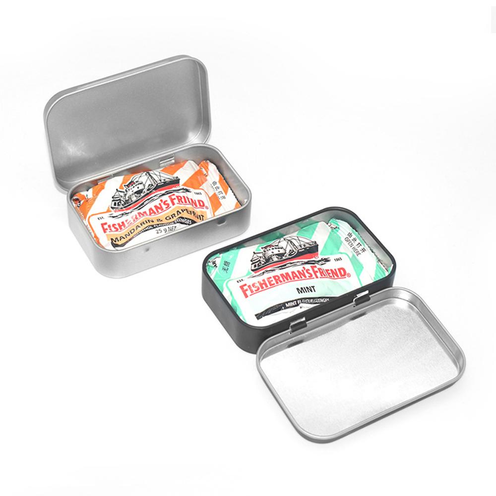 Metall Rechteckige Leere Mini Zinn Box Weißblech Push Candy Pille Fällen Bins Jar Klapp Behälter Kleine Organizer Lagerung Box