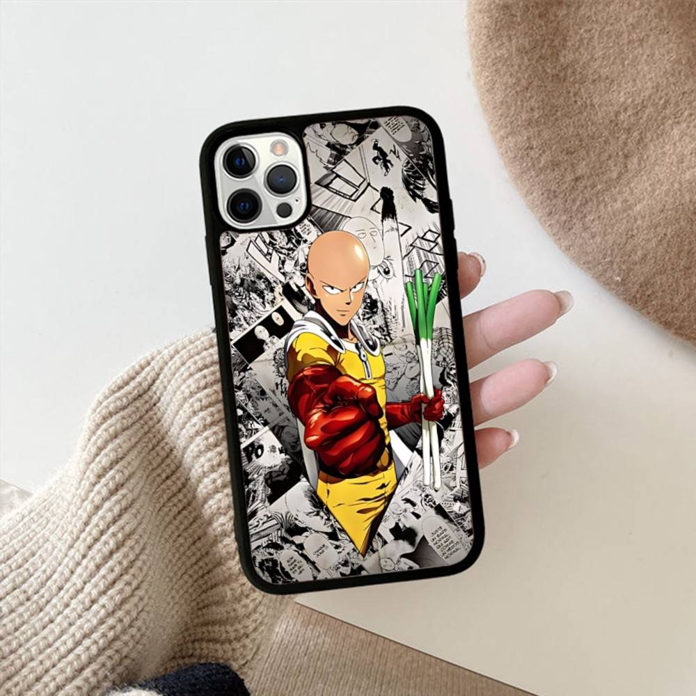 Anime Japanese Classic ONE P-PUNCH-MANS Phone Case For IPhone 17 16 Pro Max 11 12 13 14 15 Hard PC+TPU Bracket Back Cover