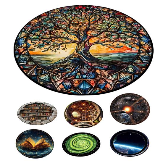3D Visual Round Rug Living Room Floor Mat Decorative Anti-Slip Area Rug for Bedroom Dining Room Playroom Home Farmhouse Decor