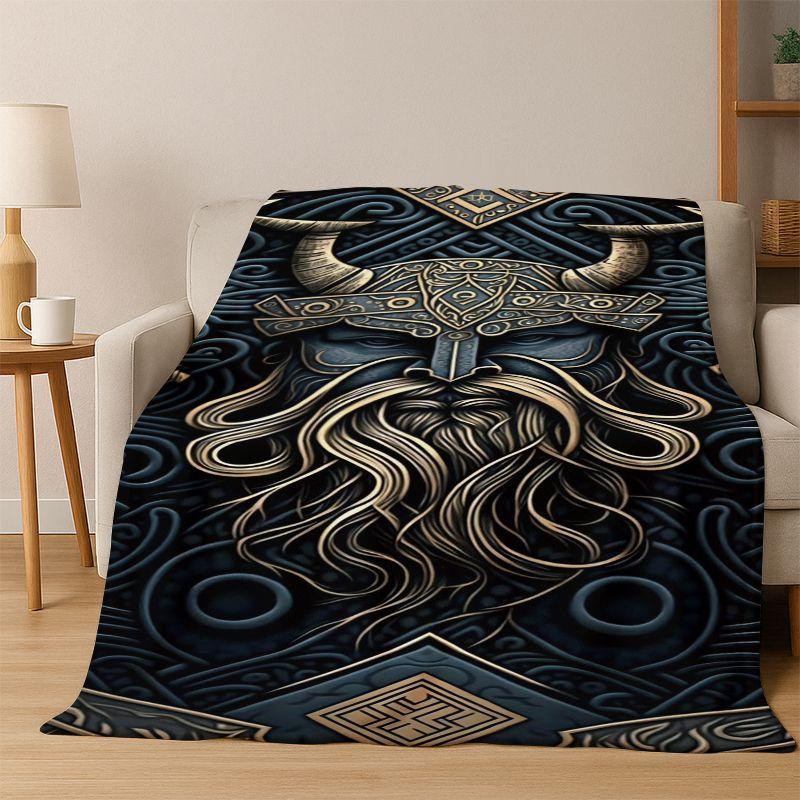 Viking WarriorSymbol Valknut Nordic Valhalla Flannel Blanket Soft Warm Throw Blanket for Bedroom Living Room Bed Travel Camping