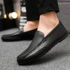 Fashion Brown Lightweight Man Casual Shoe Flat Plain Slip-on Common Adults Luxury Sale Social Low Price Legitimate Leather Shoes for Men
