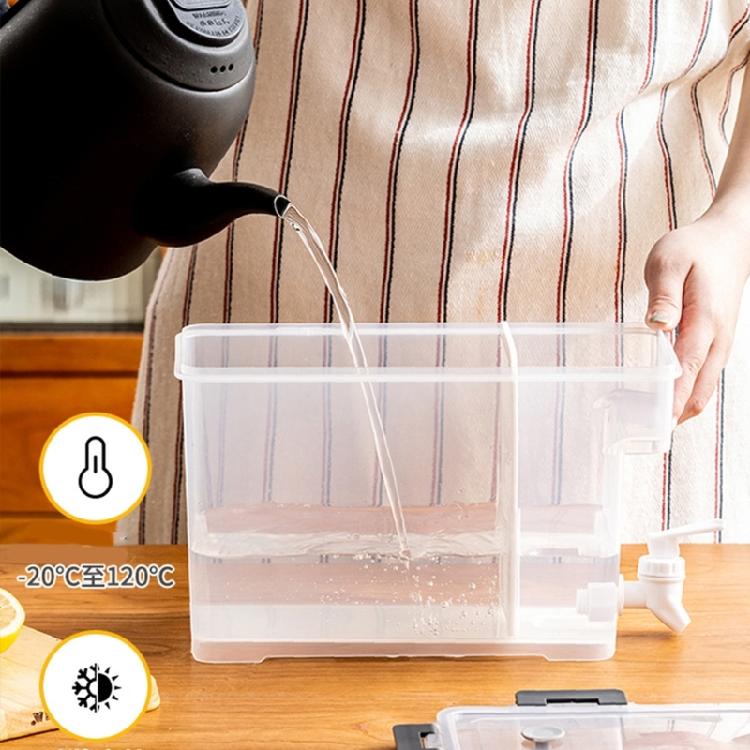 Beverage Dispenser with Tap Leak Proof Plastic Cold Drink Container with Spigot Large Capacity Pitcher for Refrigerator