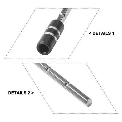 Metalowy Wałek Przedłużający 123mm Stalowy Do Bitów Sześciokątnych 4mm 1/8" Nasadek Sześciokątnych Uchwytów na Bity Wkrętarki Magnetyczny Wałek Przedłużający
