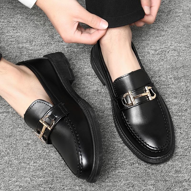 

Весенние и летние мужские туфли на платформе из кожи, увеличивающие повседневную обувь, универсальные рабочие туфли, черные кожаные туфли, мужская обувь для шеф-повара 44