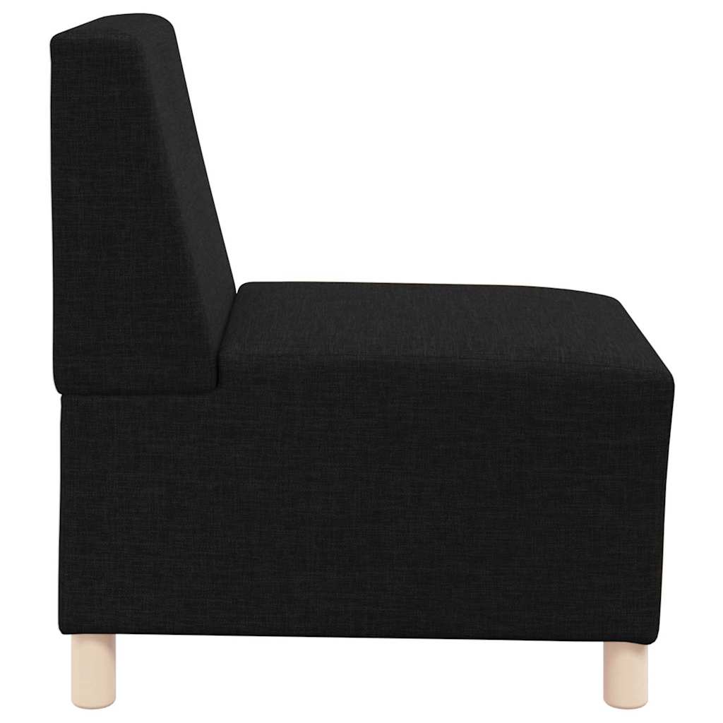 Modular Armless Sofa 3 Piece Set Black 55 X 74 X 82 Cm Fabric