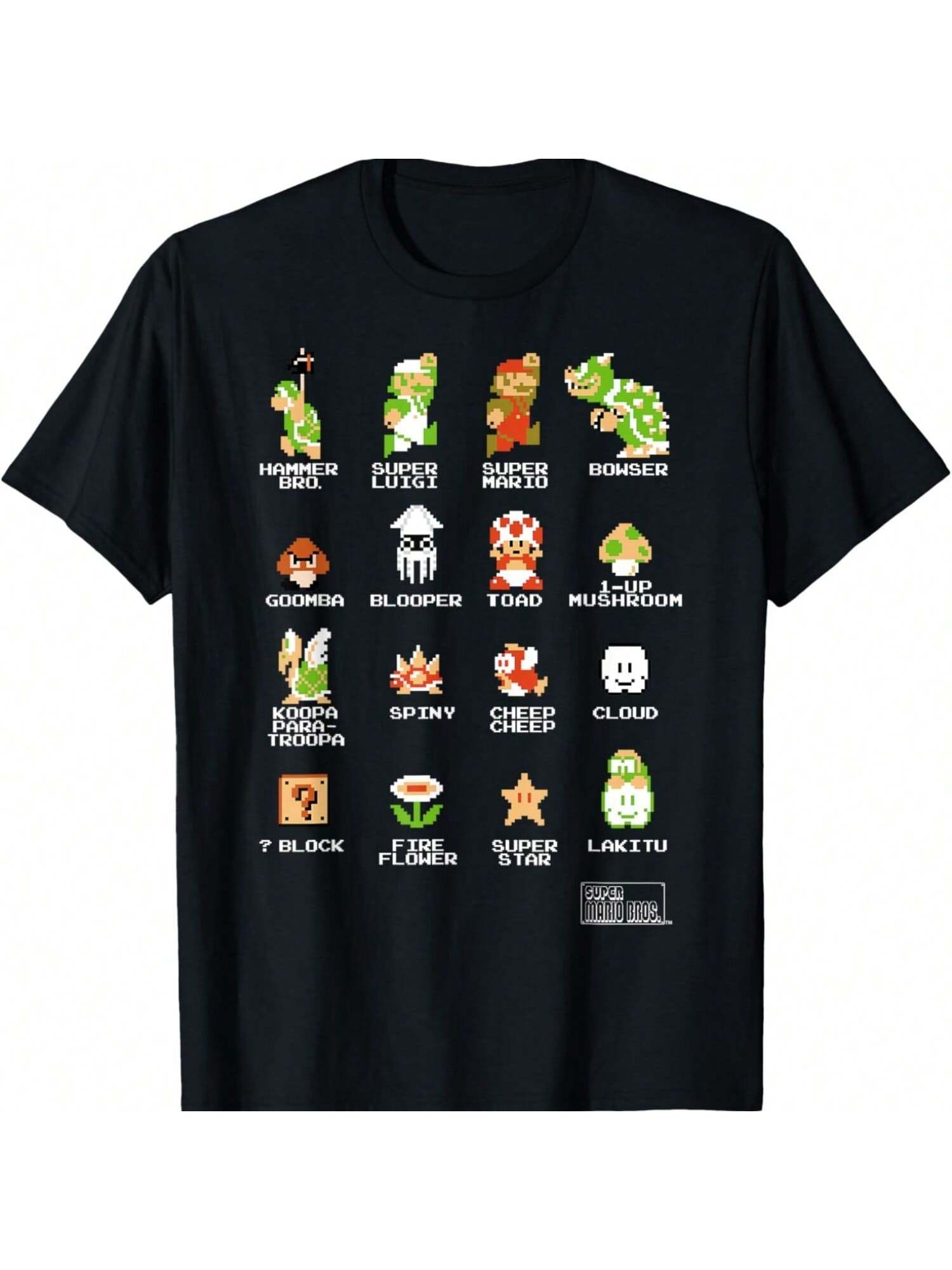 Supers Marios 8-Bit Good & Bad Characters Graphic T-Shirt T-Shirt S разноцветный