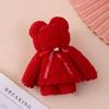 Coral Fleece Bear Towel with Pineapple Grid Pattern - Wedding Souvenir & Logo Gift
