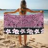 1PC Fierce Floral & Leopard Print Beach Towel Summer Vacation Essential Poolside Accessory Perfect Gift for Beach Lovers