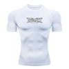 Men's Quick Dry Compression Workout T-Shirt, Gothic Metal Style Printed Athletic Short Sleeve Top for Gym Running Training Sports Wear