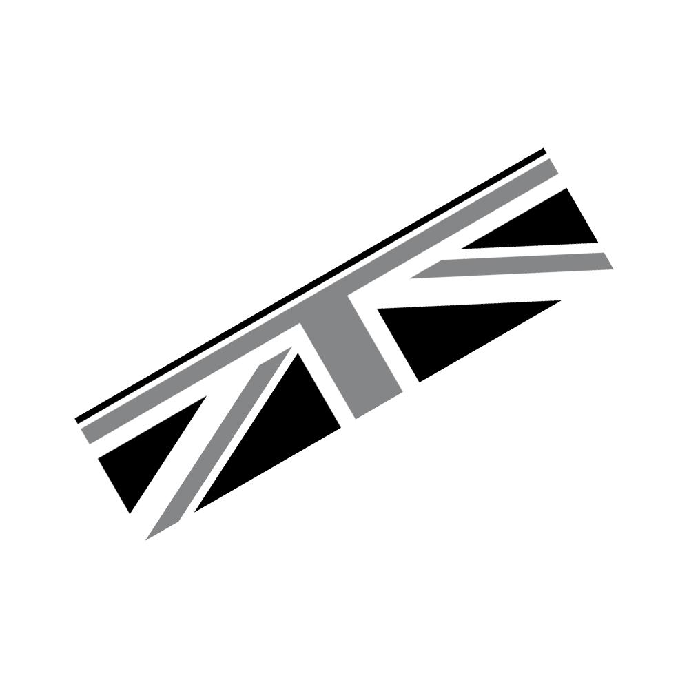 

Car Back Door Stickers Auto UK Flag Decor Decal For Mini Cooper R56 R57 R58 R50 R52 R53 R59 R61 Countryman R60 F60 F55 F56 F54 чорний колір сірий