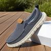 Summer Men's Casual Shoes Unisex Minimalist Beige Canvas Loafers, Slip on Classic Comfortable Travel/driving Casual Sneakers