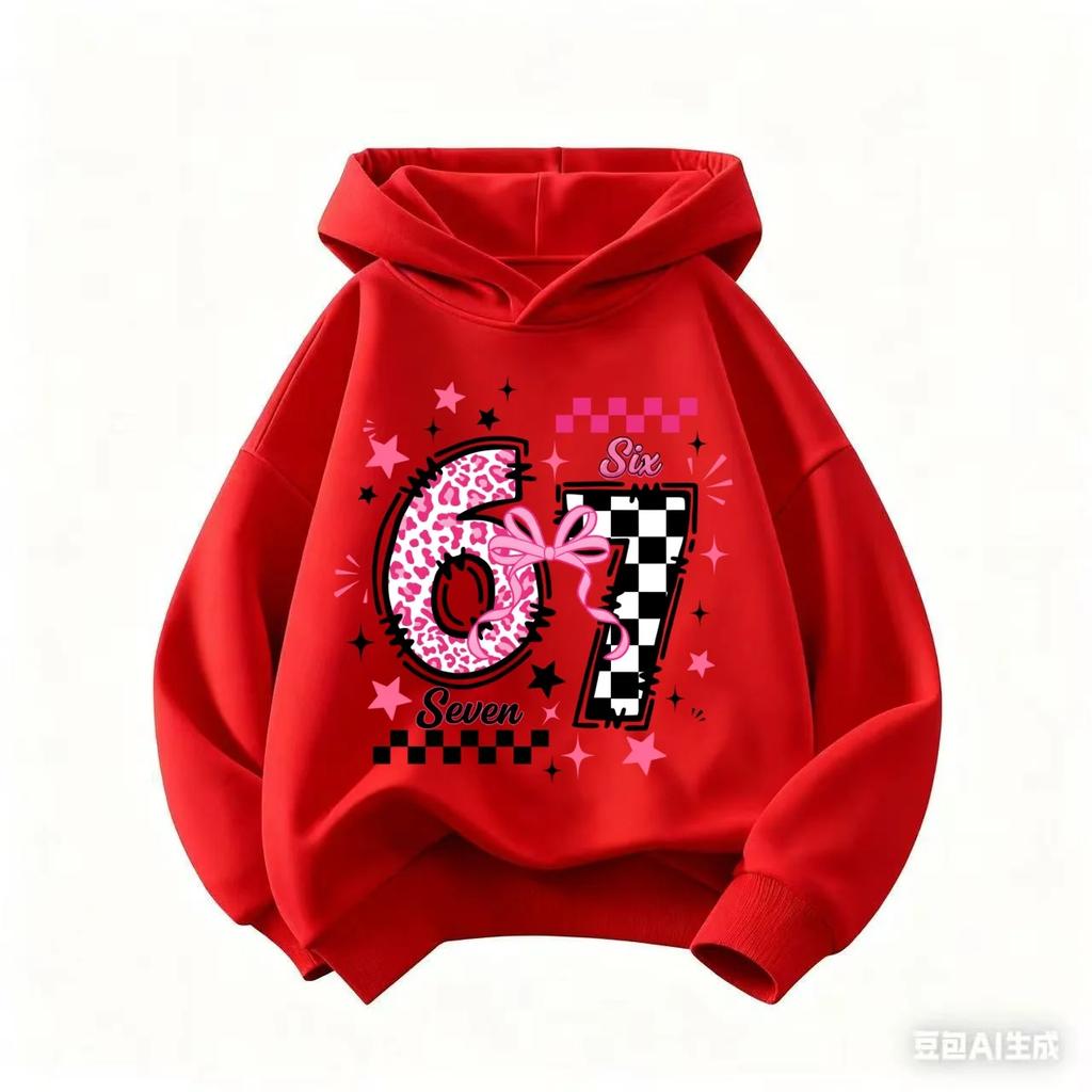 Autumn SIX SEVEN Funny Children Hoodies Level 67 Chaos Hooded Sweatshirt Kids Boy Girl Streetwear Graphic Casual Sport Pullover
