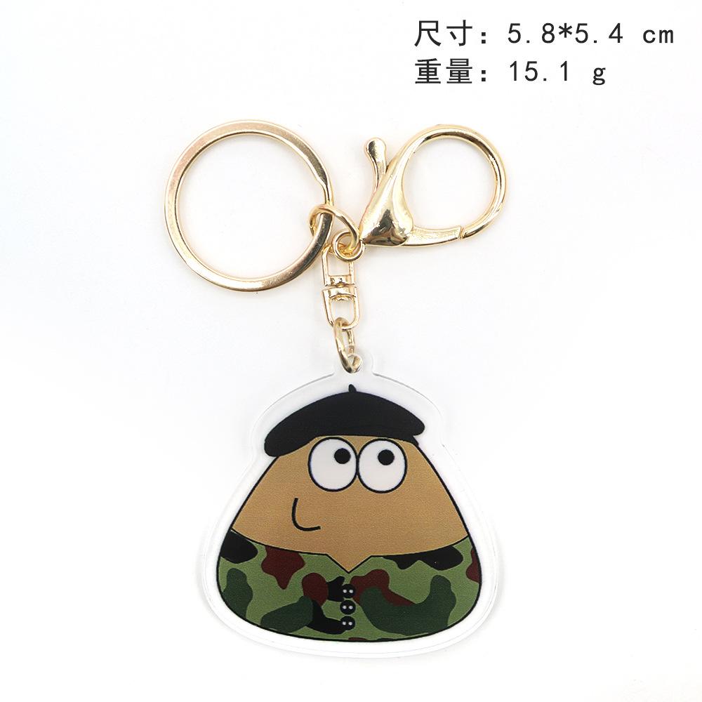 6cm Popular Kawaii Chains Game My Pet Alien Emo Noteit Pou Ring For Accessories Bag Pendant Chain Jewelry Fans Gifts