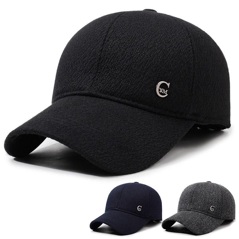 Men's Winter Velvet Ear Protection Warm Cap Middle-Aged and Elderly Father Outdoor Cold-Proof Baseball Cap
