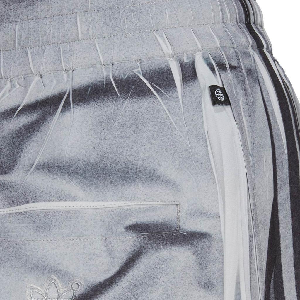 Adidas Originals Striped Embroidered Logo Elastic Waist Sports Casual Shorts Women Shorts Gray HB9423