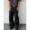 New American Retro Design Curved Long-breasted Casual Pants Silhouette Denim Original Cow Scimitar Jeans