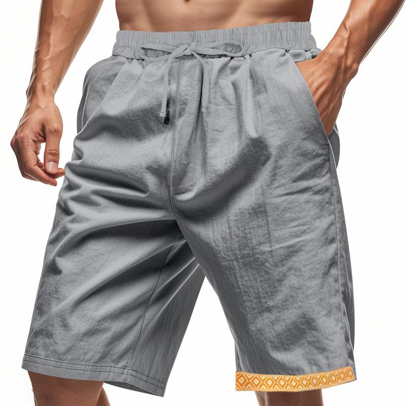 Summer Men's Linen Loose-Fit Breathable Beach Shorts