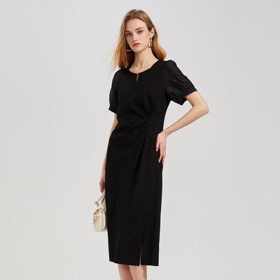 Women's Knit Short Sleeve Midi Dress