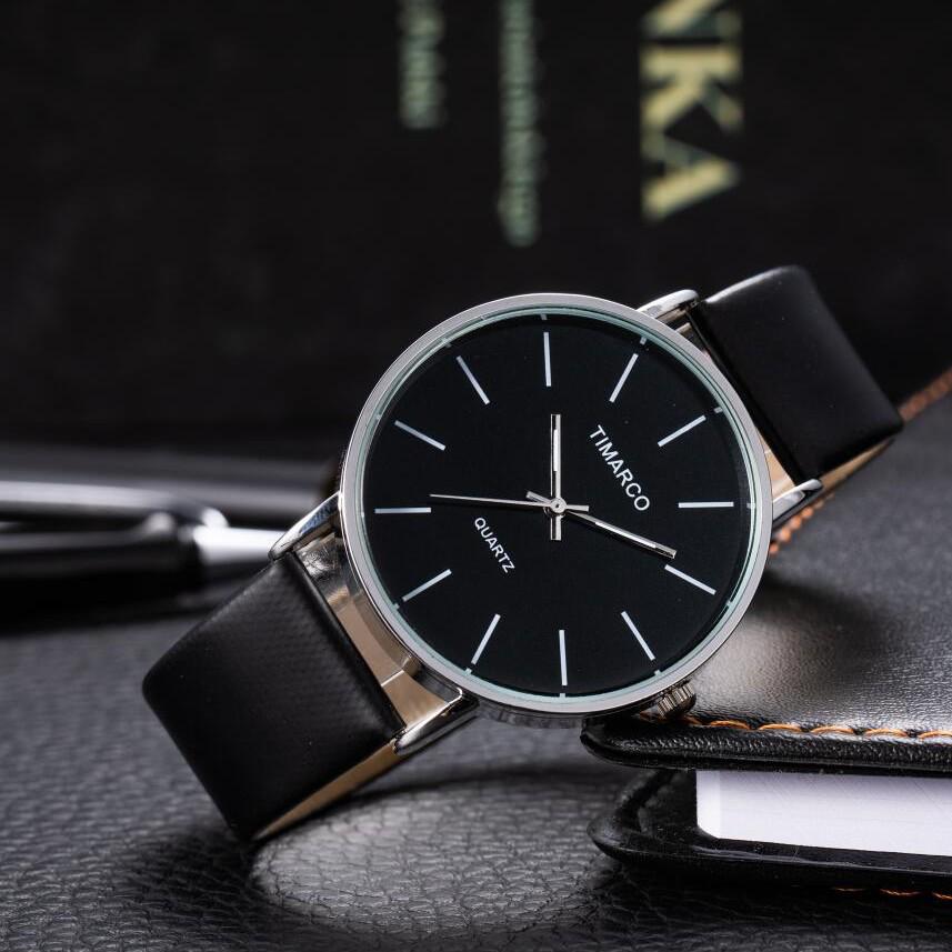 TIMARCO Women's Casual Leather Strap Quartz Watch - Fashionable and Trendy