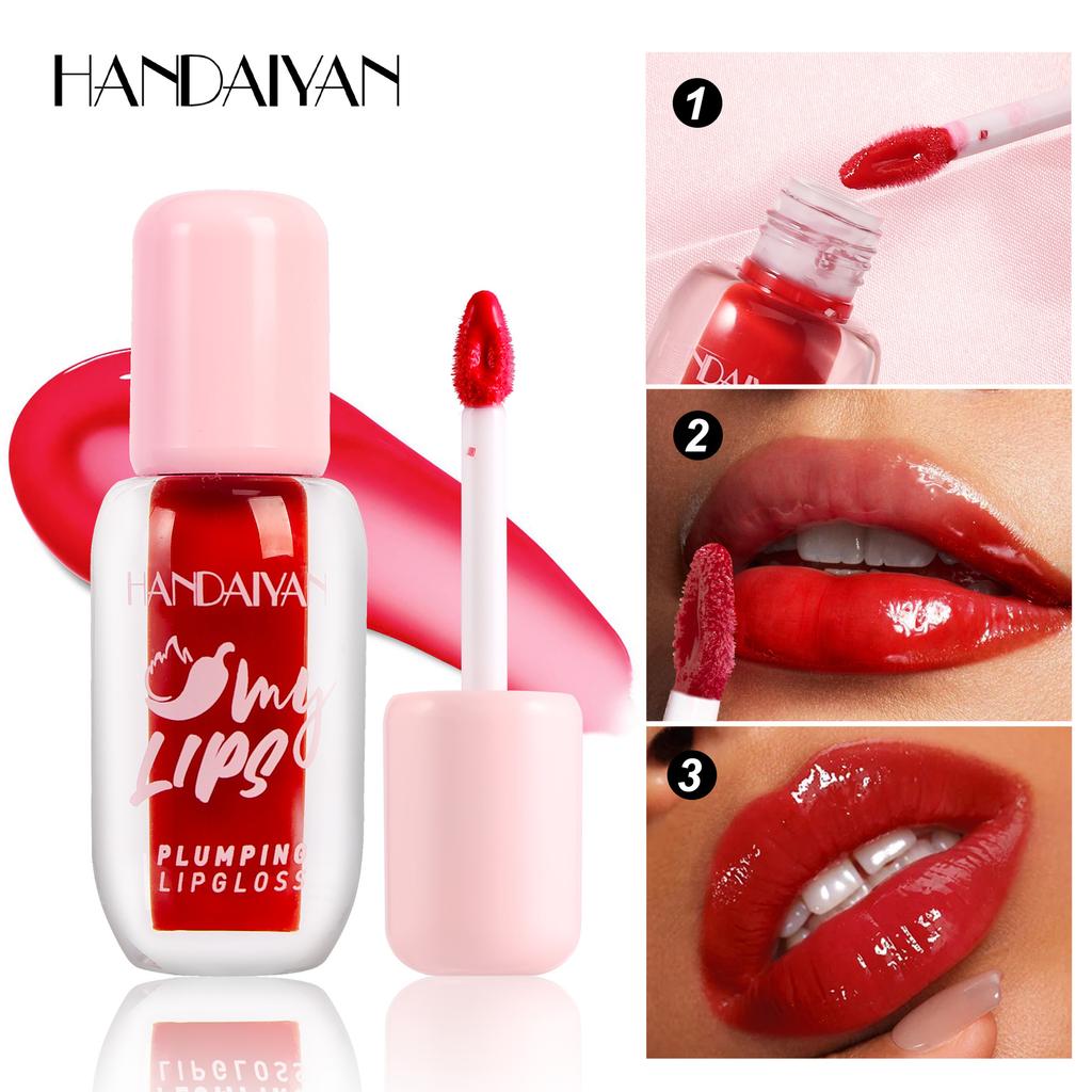 Handaiyan Aqua-Luminous Plumping Lip Gloss Veil with Hydrating Pearl Tint & 12H Moisture Lock