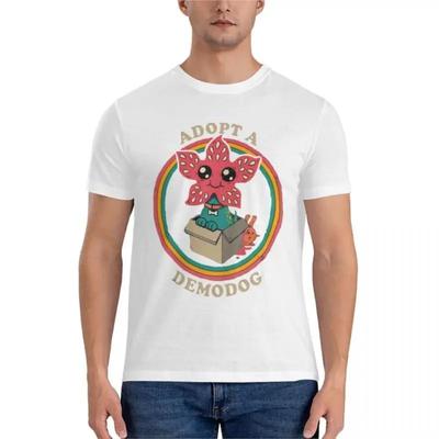 Adopt A Demodog Classic T-Shirt Mens T Shirts Aesthetic Clothes Brand T-shirt Men Cotton Teeshirt