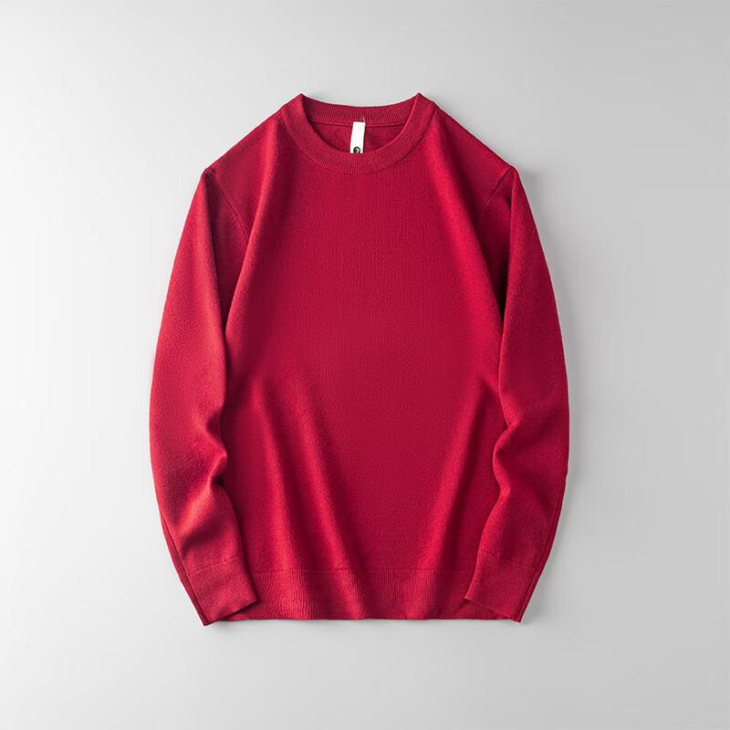 Yiliteng Men's Lambswool Blend Crew Neck Sweater