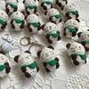 New Mini Cute Bear Cat Doll Crochet Keychain Handmaking Knitting Keyrings For Bag Pendant Knitted Panda Keychain Wholesale