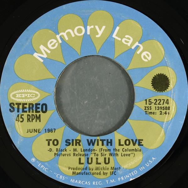 

7inch Record LULU - To Sir With Love 152274 Epic US Rock Used