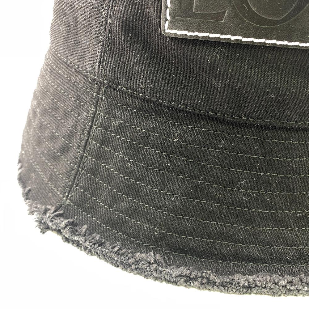 Loewe K820HB1X20 Logo Fringe Cotton Hat Black Cotton Women Used