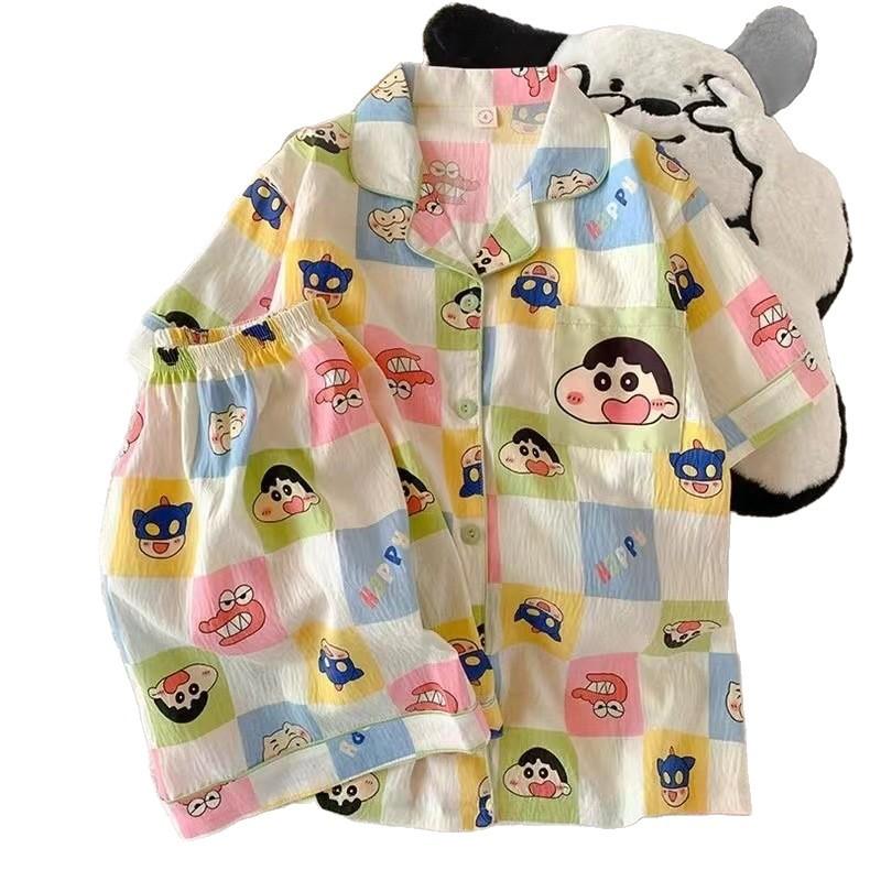 Sommer neue Pyjamas Damen kurzärmelig Shorts dünne Wolkenbaumwolle Cartoon niedlich große Größe Koreanische Version Loungewear