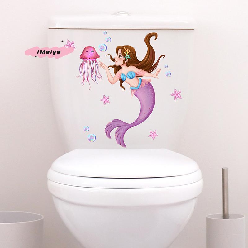 M-1PC Seabed Animals Toilet Sticker WC Self Adhesive Paintings Removable Bathroom Decal Decorative Room Decor Wall Stickers