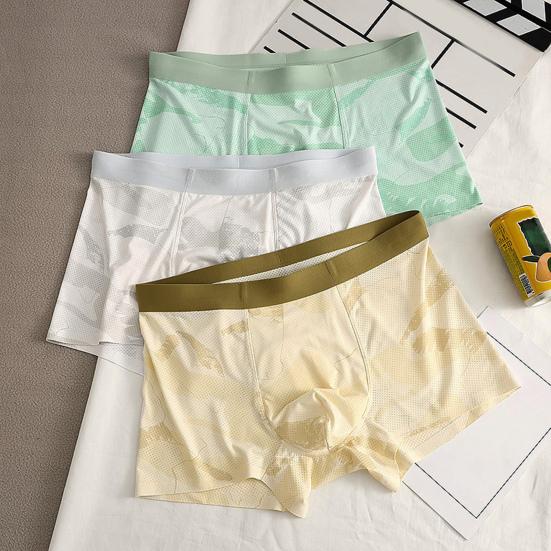 Ropa Interior Bóxer para Hombre Color Sólido U-Convex Calzoncillos Cortos Elásticos de Cintura Media Corte 3D Ajustado Alta Elasticidad Braguitas Uso Diario