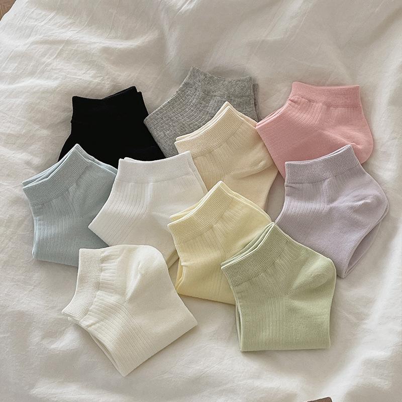 Girls' Cotton Summer Ankle Socks - Anti-Odor White Crew & Mid-Calf Options