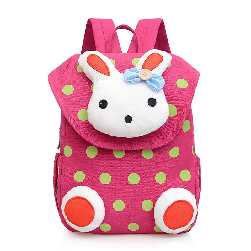Fashionable Breathable Lightweight Canvas Bunny Backpack For School Kids