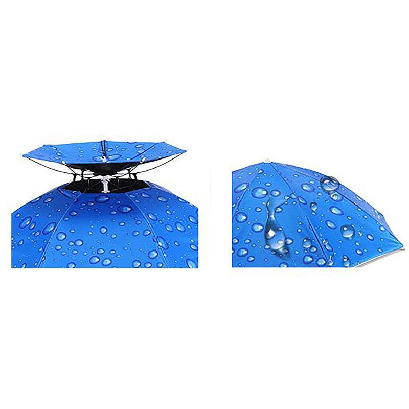 Portable Rain Umbrella Hat Foldable Outdoor Sun Shade Waterproof Camping Fishing Headwear Beach Head Hats Accessory