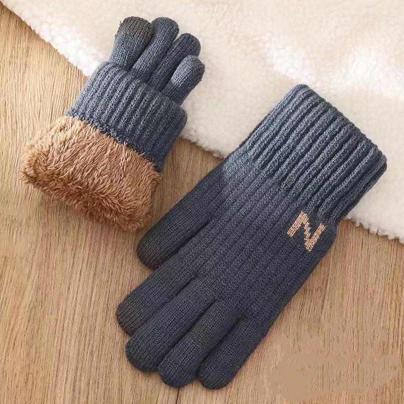 Winter Verdickte Plüsch Strickhandschuhe Touchscreen Fahrhandschuhe Outdoor Kältefest Warme Handschuhe