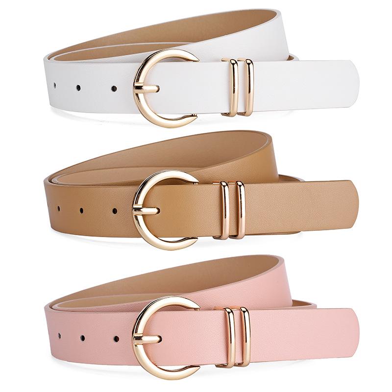 Trendy Textured PU Women's Belt with Needle Buckle for Jeans