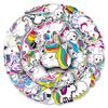 51PCS Waterproof Rainbow Unicorn Stickers - Cartoon Animation for Journals, Laptops & Decorative Use