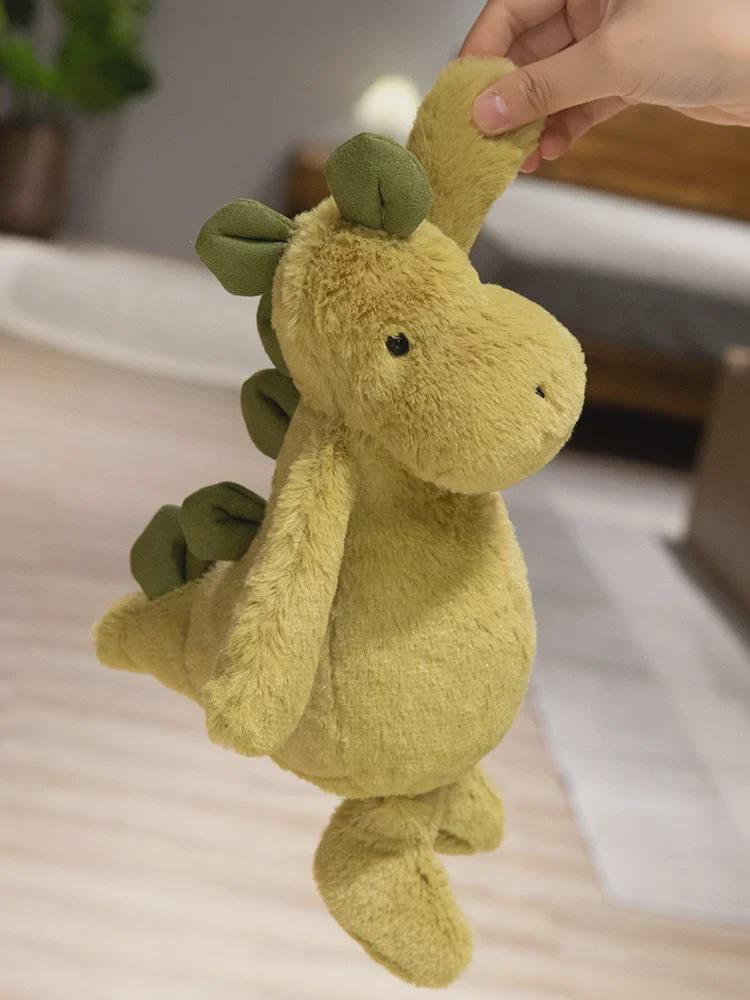 Søt sjenert grønn dinosaur plysjleke - Perfekt julegave