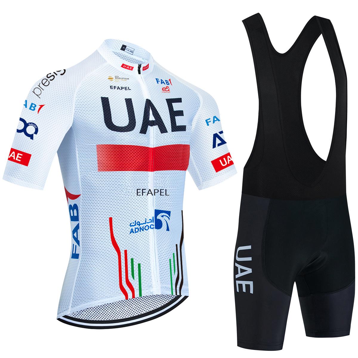 

2026 WHITE Cycling Jersey UAE Team Bike Jersey Shorts 10 Color Men Women Quick dry Ropa Ciclismo Pro Bicycle TShirt Clothing M