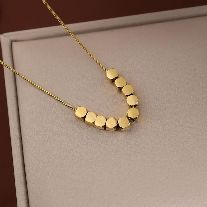 Fashion Stainless Steel Bafang Fortune Necklace Titanium Steel Geometric Jewelry Square Pendant Necklace