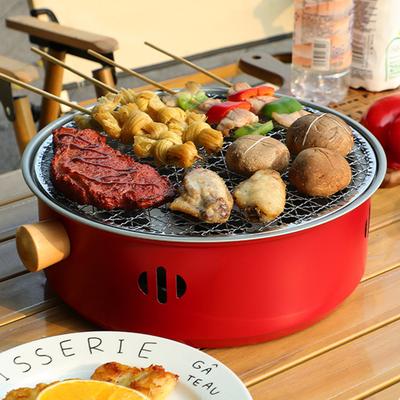 Fornello BBQ in Acciaio Inossidabile Griglia a Carbone Portatile Antiaderente Griglia per Barbecue Piastra Multifunzionale per Fornello da Tè
