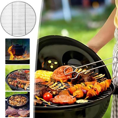 201 Stainless Steel Round BBQ Grill Mesh Home Roast Nets Bacon Grill Tool Iron Nets Barbecue Accessories Non-stick BBQ Mat Grid
