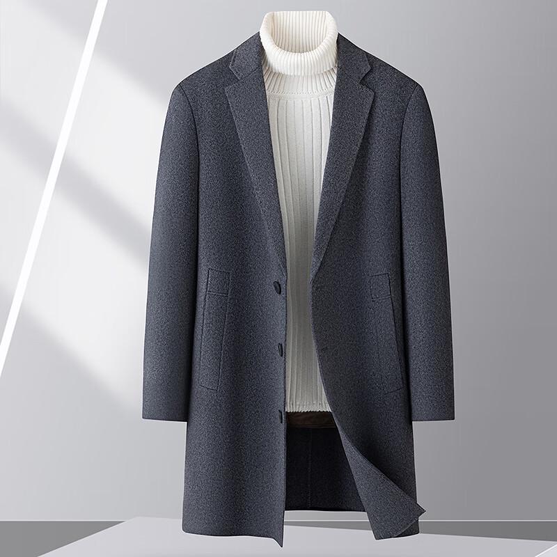 FAPAI Men's Wool Overcoat with Detachable Goose Down Liner