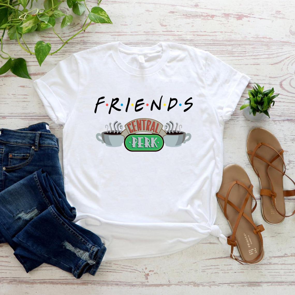 Central Perk Tshirt Friends Shirt Friends Tv Show T Shirts Gift for Friend Unisex Cute Harajuku Graphic Tee Women Summer Tops S