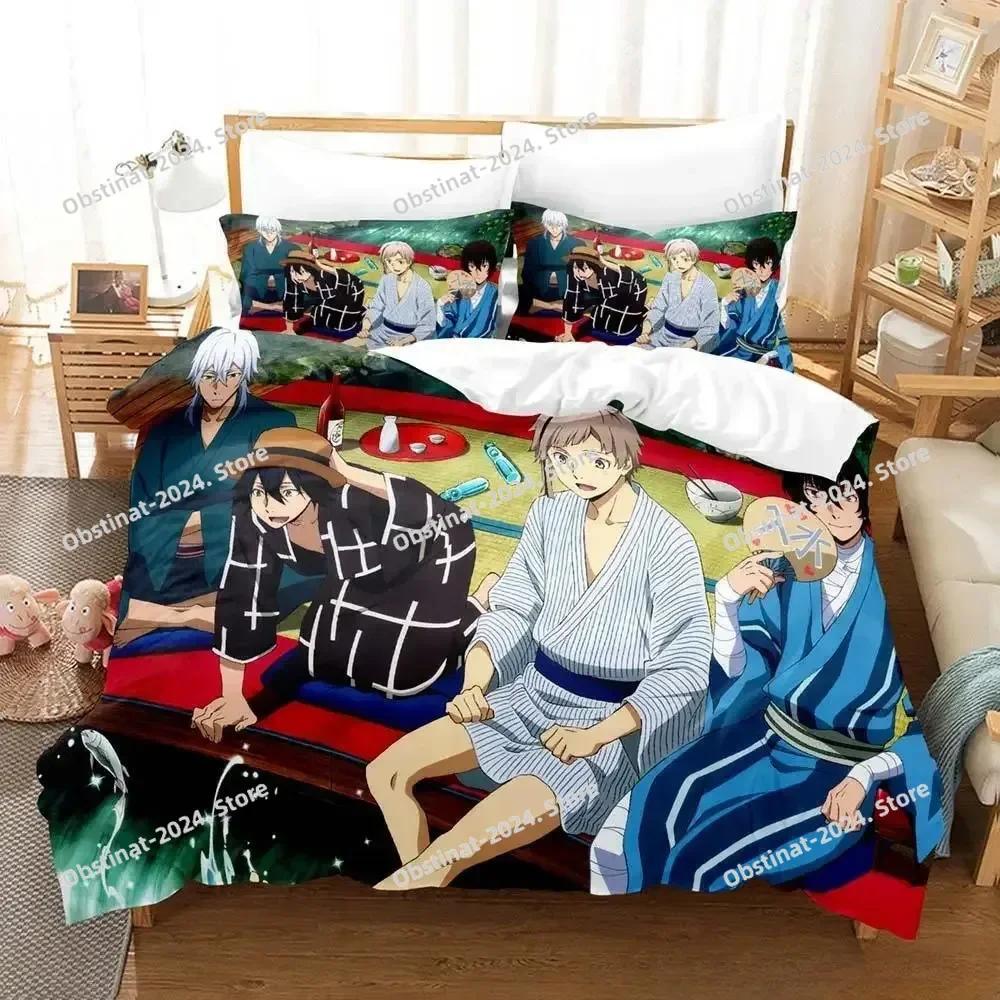 Bungou Stray Dogs S4 Beding Set Single Twin Ful Quen King-Sized Dimensionsd Dimensions Bed Linen Set Adult People Kid Bedrom Duvetcover Sets Anime Bed