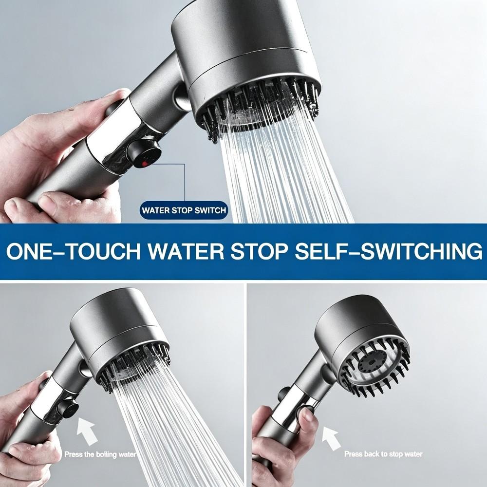 1 Pc High Pressurized Filter Shower Head 3-mode Adjustable Spray with Massage Brush Rain Faucet Bathroom Accessories