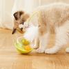Rocking Cat Toy Interactive Cat Exercise Tumbler with Balls Feather Cat Teaser Stick with 2 Bells for Cat Mental Stimulation Anxiety Relief